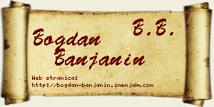 Bogdan Banjanin vizit kartica